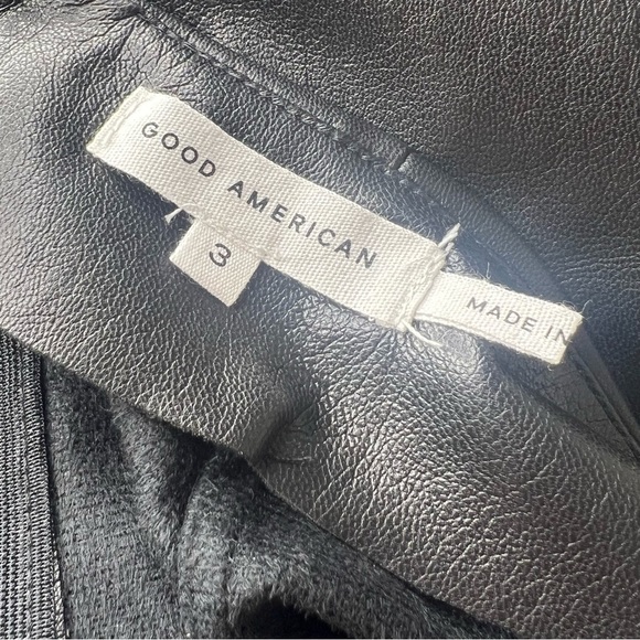 GOOD AMERICAN Black Vacay Faux Leather Dress Sexy Sleeveless Open Back Sz L NWT - Picture 12 of 16